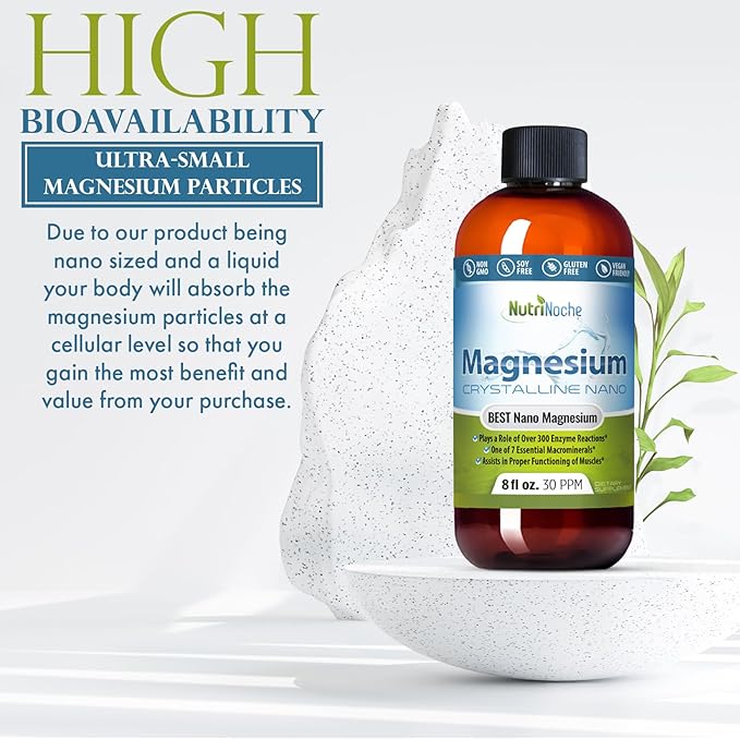 NutriNoche Liquid Magnesium- Concentrated Dose of 30 PPM of Nano Magnesium (32 Ounces) - Colloidal Minerals