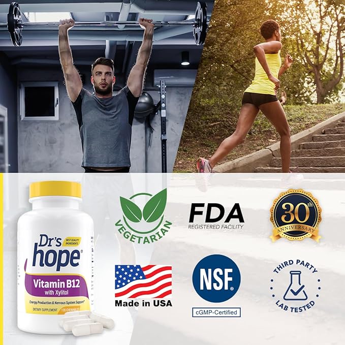 Vitamin B12 1000 Mcg, B12 Vitamins 1000 Mcg Help to Increase Metabolism, Energy Production and Nervous System Support, 120 Chewable Tablets - 1 Tablet Per Serving, Non-GMO & Gluten Free