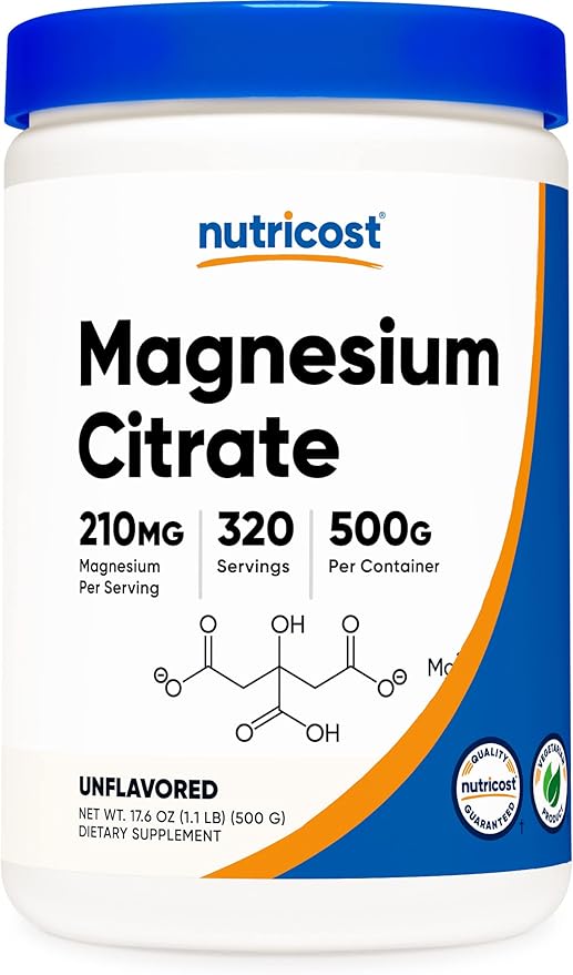 Nutricost Magnesium Citrate Powder (Unflavored, 500 Gram)