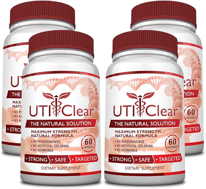 UTI Clear - Urinary Tract Support- 100% Pure Key Ingredients – Cranberry, Lingonberry, D-Mannose, Berberine & Uva Ursi - 1 Bottle