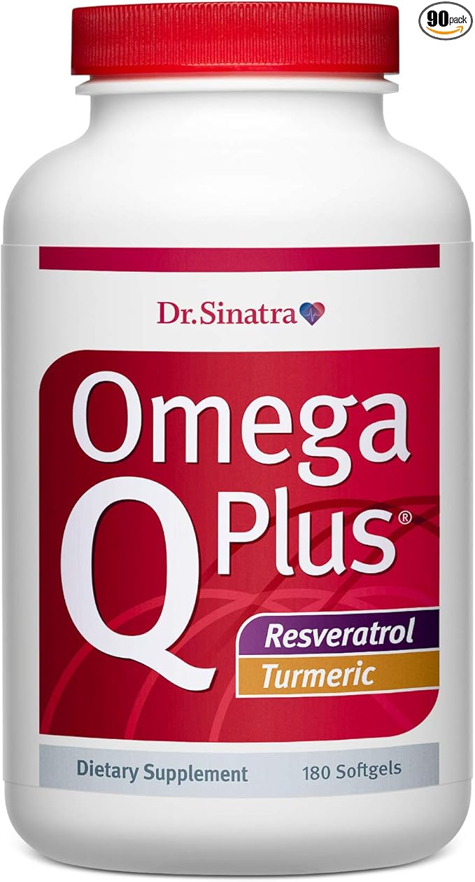 Dr. Sinatra Omega Q Plus Resveratrol and Turmeric - Omega-3 Supplement with CoQ10 Support for Healthy Blood Flow and Healthy Inflammatory Response (90 Day Supply)