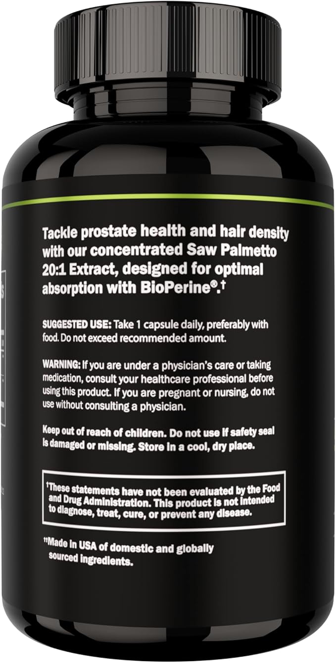 Prime Labs Saw Palmetto for Men (2-Pack) - Prostate & Urinary Health Supplement, Hair Loss Support, DHT Blocker - 20:1 High-Potency 350mg of Saw Palmetto Extract per Serving