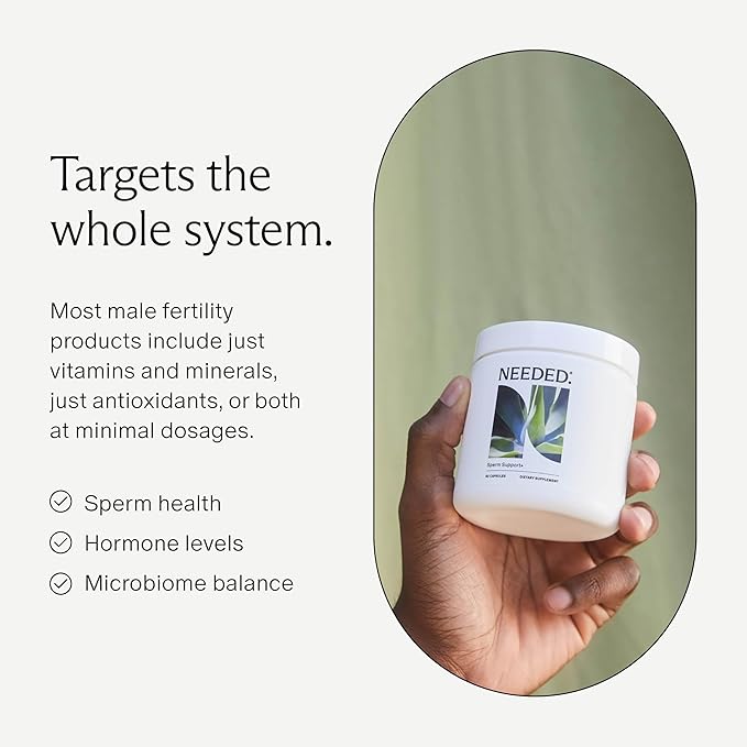 Needed. Sperm Support - Fertility Supplements for Men - Clinically Studied Botanical Ingredients for A Whole Body Approach to Male Fertility - Prenatal Vitamins - 60 Capsules, 30 Day Supply