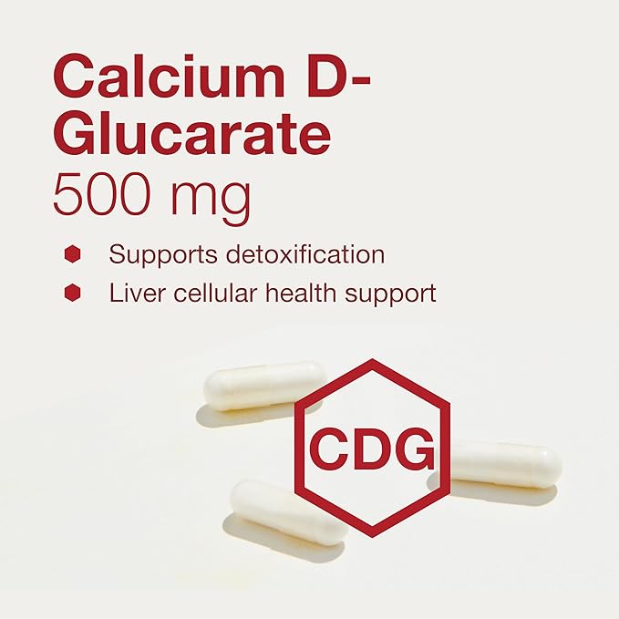PROTOCOL FOR LIFE BALANCE Calcium D-Glucarate - 500mg Calcium D Glucarate - Detox Support - for Breast & Prostate Health - Non-GMO & Dairy Free - 90 Veg Caps