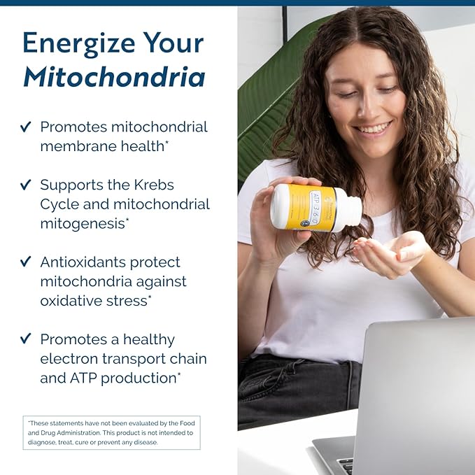 Researched Nutritionals ATP 360 Mitochondrial Supplements - ATP Supplements with Coq 10 & Vitamins for Energy Support - Help Repair Mitochondrial Membranes (90 Capsules)