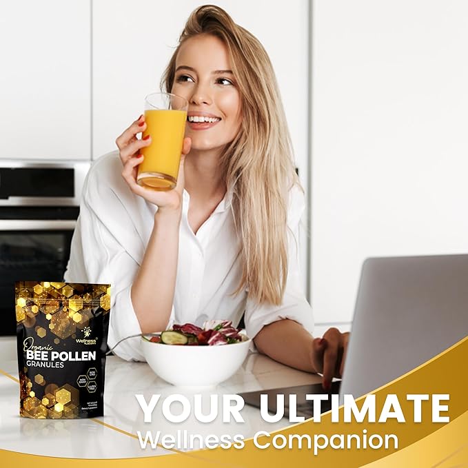 Organic Bee Pollen Granules, 2 Lbs - Bee Pollen Supplement Super Food Packed with Proteins, Vitamins & Minerals, Gluten-Free - Immune Support, Energy Boost and Digestive Wellness, USA Made 2 Packs
