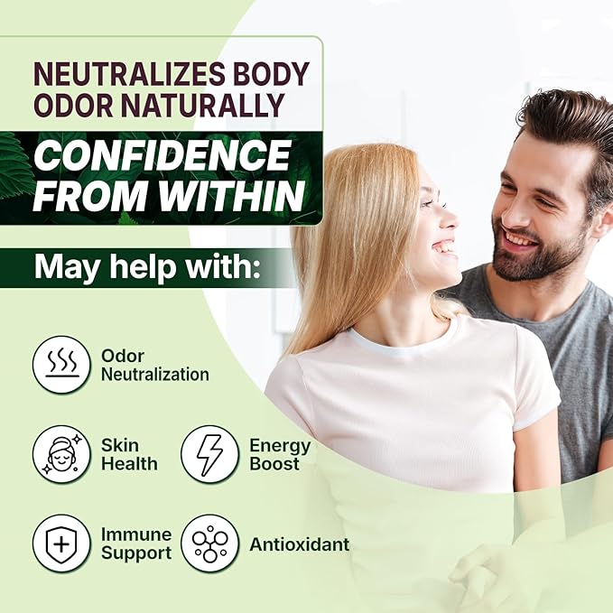 Chlorophyll Capsules 1000mg - 100% Natural Potency Concentration for Women & Men, Gut Health, Skin Support - Natural Energy Booster, 120 Capsules