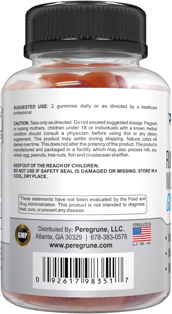 Runner Multivitamin Gummies - Daily Vitamin for Running with Vitamins A, C, D, E, and B Complex – 50% Less Sugar – Antioxidants, Recovery, Endurance, and Energy Gummy – Certified Running Sup