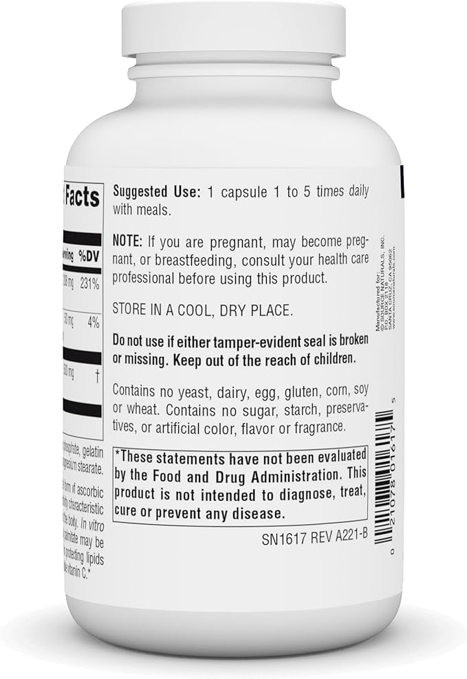 Source Naturals Ascorbyl Palmitate 500mg Fat-Soluble Vitamin C Ester Supplement - 180 Capsules