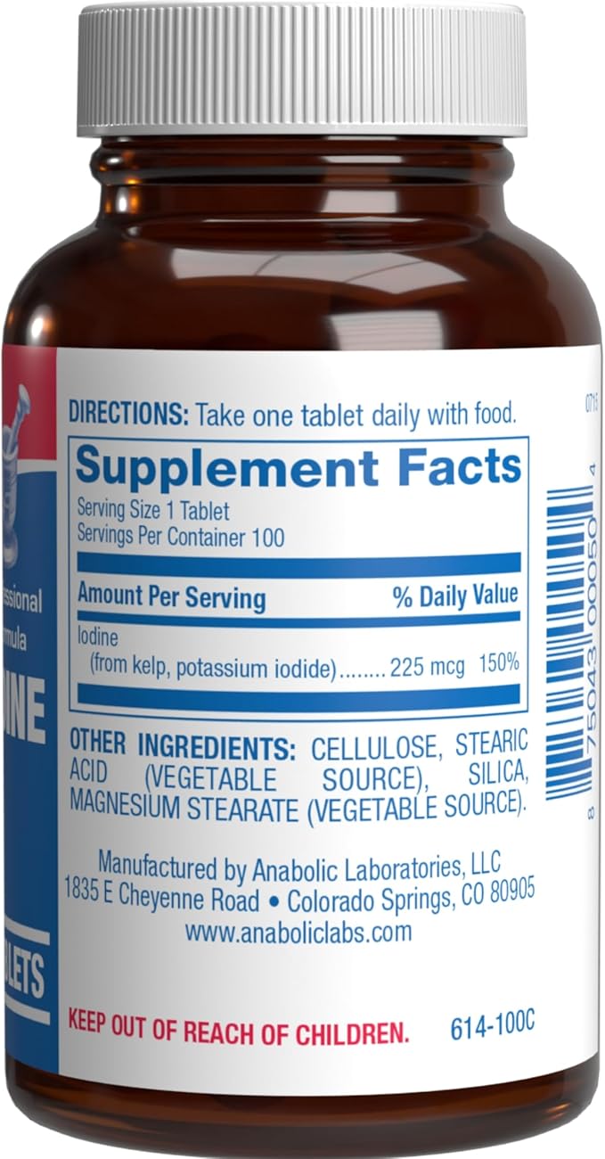 Sea Kelp Iodine Supplement - Clinical Grade Enhanced Iodine Supplement for Women and Men for Energy Metabolism and Thyroid Support - High Absorption Vegetarian Non-GMO Small Tablets (100 Servings)