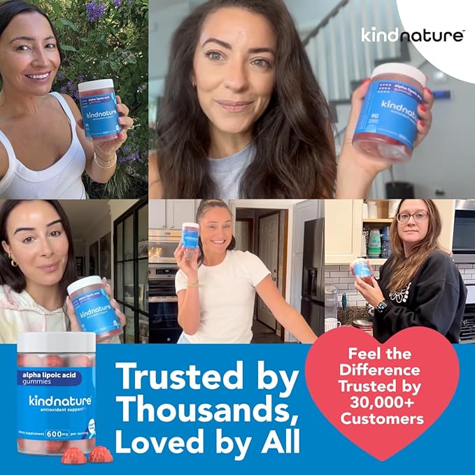 Kind Nature Alpha Lipoic Acid Gummies - Vegan, Sugar-Free, Low Calorie 600 mg ALA Supplement - Pure ALA Alpha Lipoic Acid 600mg for Antioxidant Support