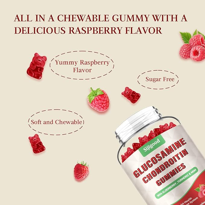 2 Pack Enhanced Glucosamine Chondroitin Gummies with MSM for Adults - Extra-Strength Joint Health & Flexibility, Antioxidant & Immune Support Supplement, 120 Count