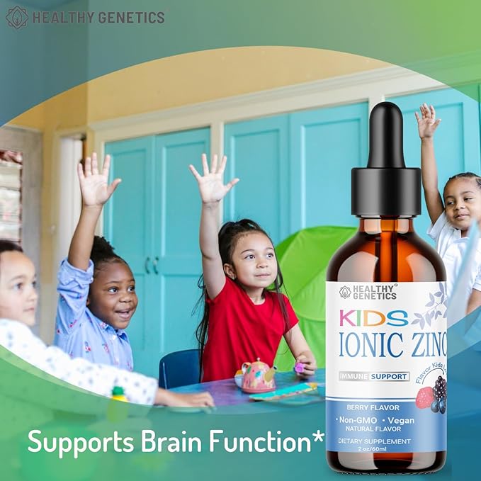 Ionic Liquid Zinc Drops for Kids | 30 Day Supply | Zinc Sulfate | Immunity, Mood, Brain Thyroid | 2 Oz