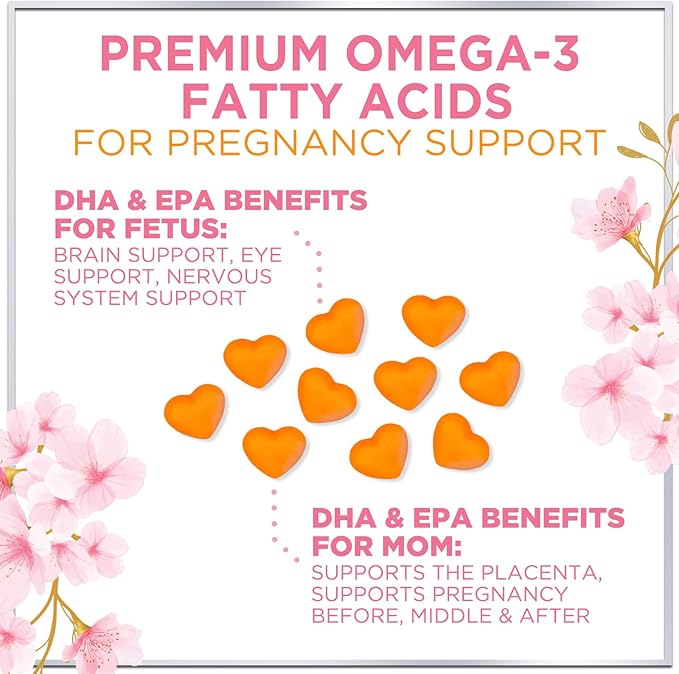 Prenatal Vitamins for Women with DHA & Folic Acid - Best Prenatal Multivitamin Gummies for Women, Brain Development Support, Folate, Vitamin C, D3 & B12, Pre Natal Pregnancy Supplement - 60 Gummies