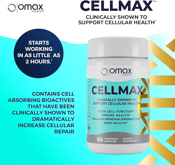 Cellmax - Supports Cellular Health, Clinically Proven, PolySea Seaweed Extract, Antioxidant Protection, Promotes Collagen Production, Boosts Immune Function, Sustainable & Pure Formula