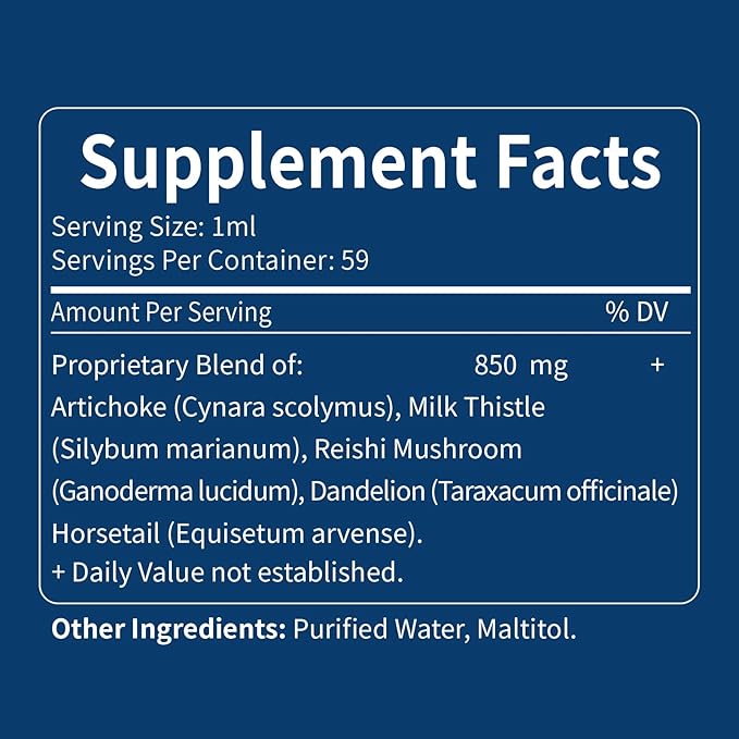 Artichoke Extract Drops for Liver Detox Cleanse & Repair, Milk Thistle 5-in-1 Optimized Herbal Formula, Liver Health Support Supplment w/Dandelion Horsetail & More, High Absorbtion. 2oz