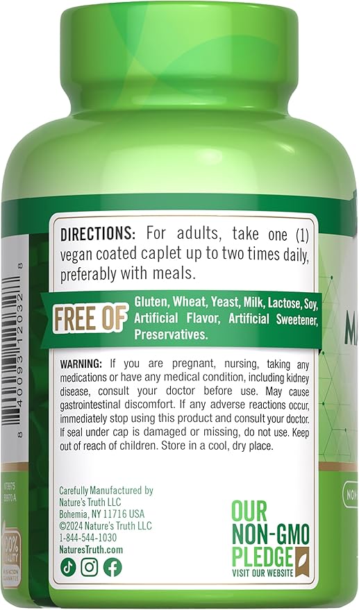 Nature's Truth Magnesium Supplement | 250 mg | 250 Count | Vegan, Non-GMO & Gluten Free | Magnesium Oxide