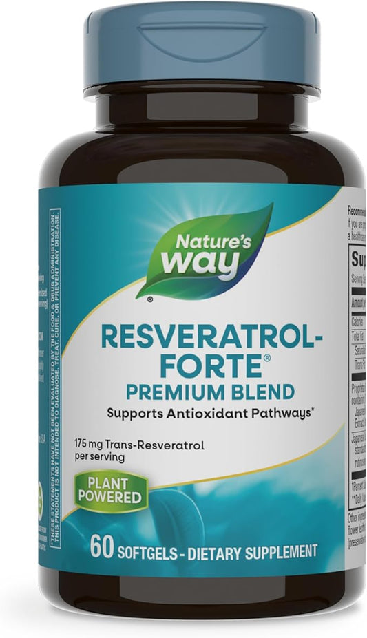 Nature's Way Resveratrol-Forte, Protects from Free Radicals*, 60 Softgels