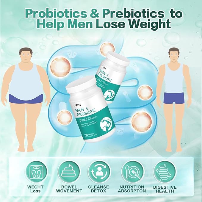 KFG Probiotic Supplement 100 Billion CFU, 20 Strains, 2 Prebiotics and Digestive Enzymes, Supports Digestion, Immune Support, Gut Health and Metabolism, Non-GMO, Gluten & Soy Free, 100 Tablets