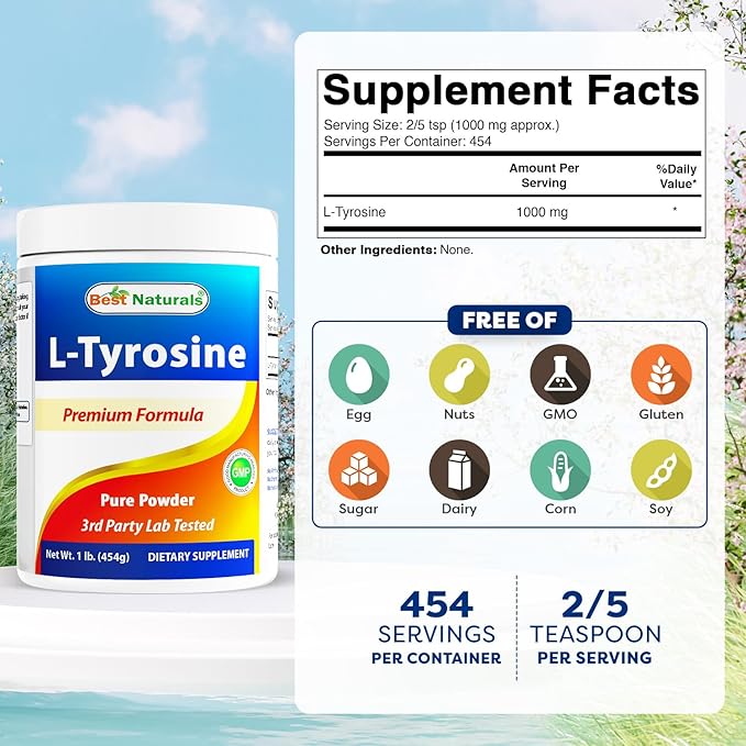 Best Naturals L-Tyrosine Pure Powder 1 Pound