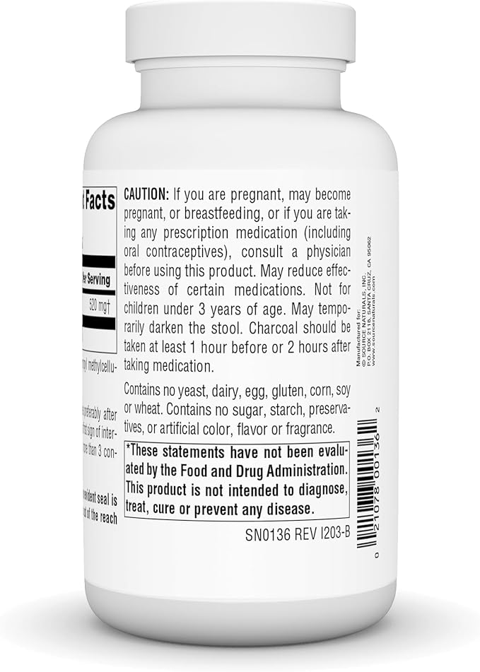 Source Naturals Charcoal - 100% Pure Activated, Digestive Aid* - 200 Capsules