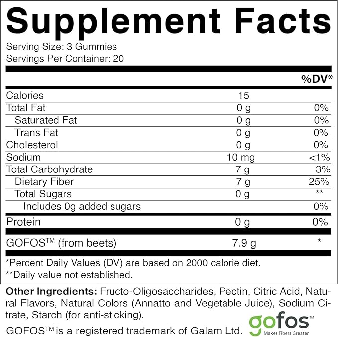 Vitamatic Prebiotic Fiber Gummies for Adults – 7g Fiber per Serving – 60 Pectin-Based Gummies Extra Strength, Zero Sugar Added – Supports Digestive Health & Regularity – Non-GMO, Vegan, Gluten-Free