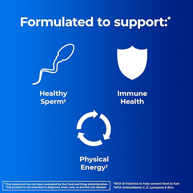 One A Day Men's Pre-Conception Health Multivitamin to Support Healthy Sperm, Supplement for Men with Vitamin C, Vitamin E, Selenium, Zinc, and Lycopene, 30 Count