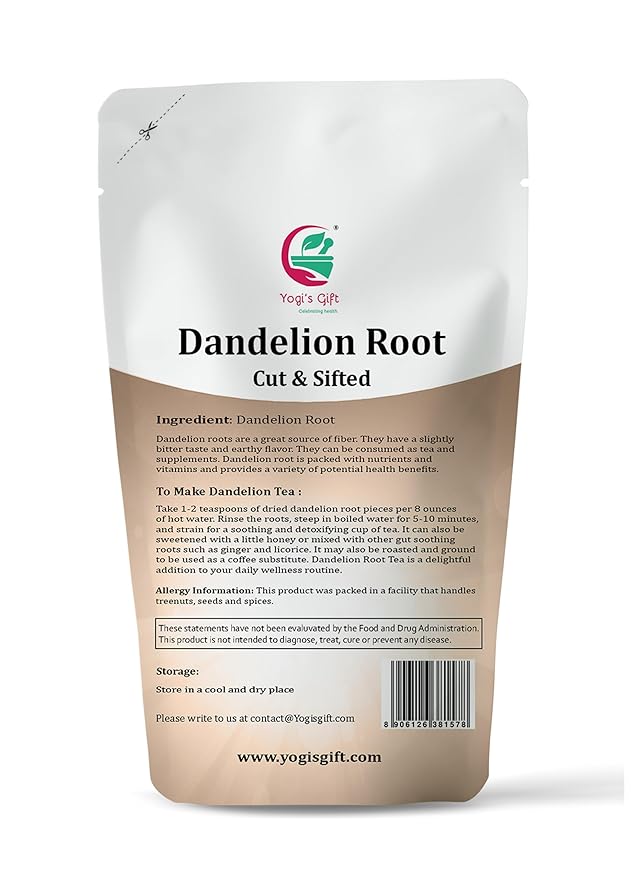 Dandelion Root 4 oz | Cut and Sifted Loose Root | by Yogi's Giftยฎ