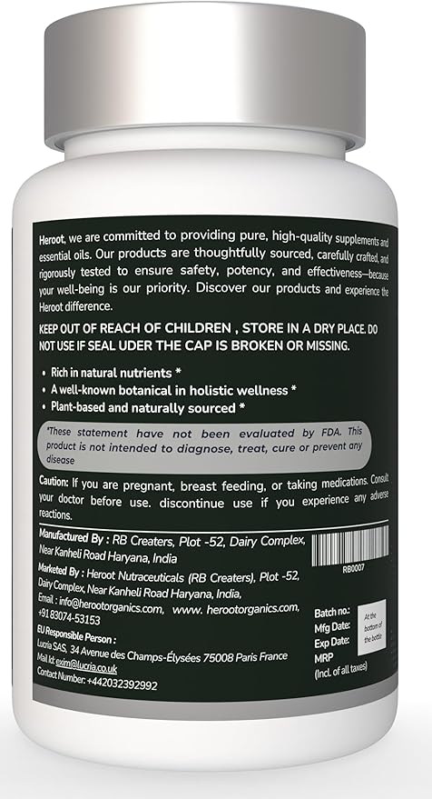 Panax Ginseng Capsule 500 MG Per Serving Energy, Serving for Mood, Cognitive Function and Energy Support, Non-GMO (Pack of 20 Capsule)