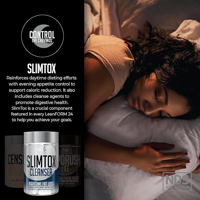 NDS Nutrition Maximum Strength Weight Loss - Decrease Appetite and Energy Booster - Glutamine, L-Carnitine, and CLA (LipoRush XT 60 Capsules, Censor 90 Softgels, and Slim-Tox 90 Capsules)