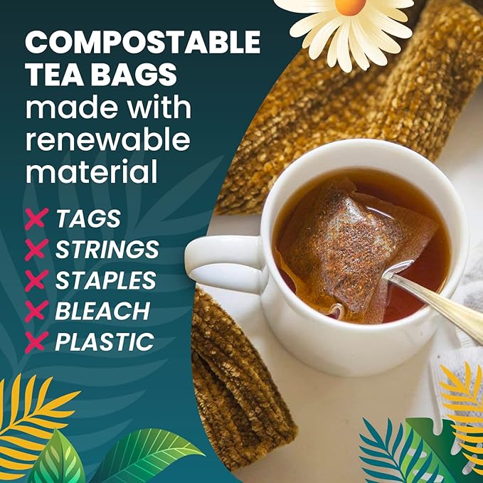 Organic Chamomile Tea — 100 Tea Bags | Organic Herbal Tea From Single Origin | Eco-Friendly Tea Bags | Non-GMO Caffeine Free Tea With Zero Sugar | Cederberg Tea Company