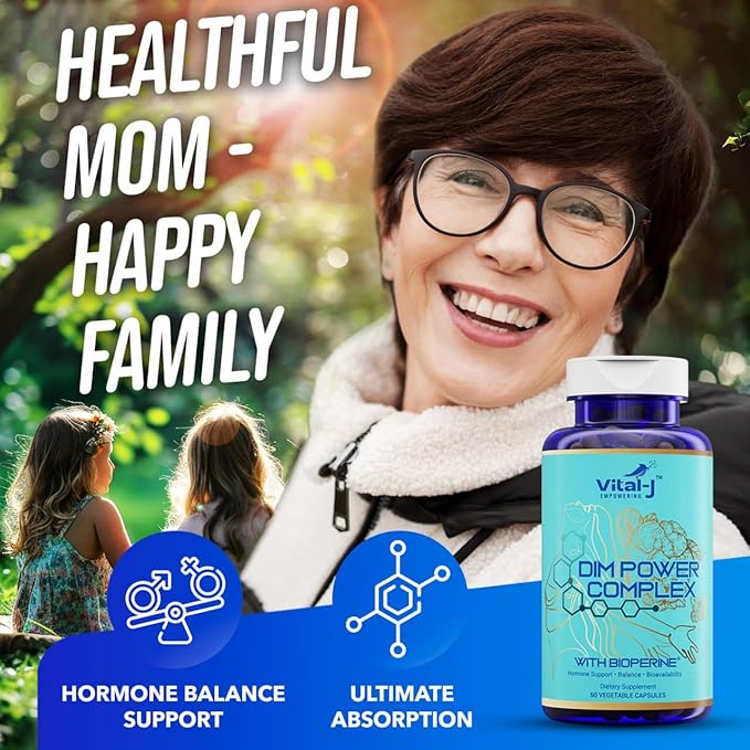 4-in-1 DIM Potent Complex 300mg - Estrogen Balance and Metabolism, Energy & Menopause Support Supplement with Bioperine (x4), Calcium and Broccoli Extract - for Women and Men 60 Servings