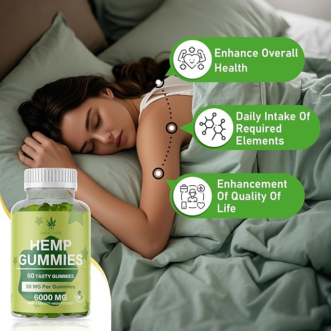 Hemp Gummies with Omega 3, 6 & 9 - High Potency Hemp Extract - Star Hemp Gummy with Organic Hemp Oil for Adults