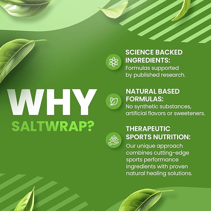 SaltWrap Adaptogen Greens - Mind-Body Resilience Formula - Caffeine-Free Nootropic for Stress, Focus, and Cognitive Performance - 90 Capsules