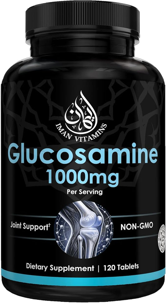 Halal Glucosamine Sulfate 1000mg, Non-GMO, Joint Support, 120 Tablets