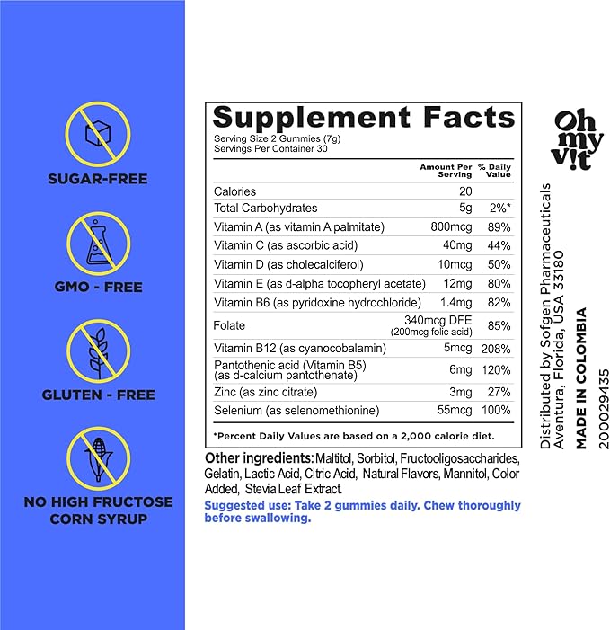 OH MY VIT! for Ellos Men's Multivitamin Gummy and Dulces Dreamz Melatonin Gummy with L-Theanine and Lemon Balm