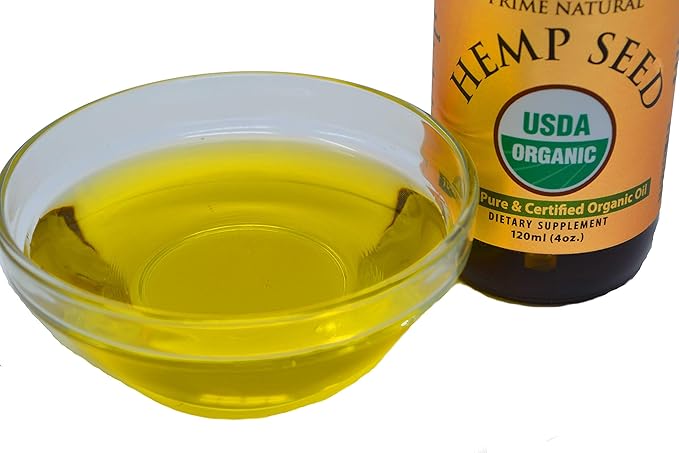 PRIME NATURAL Organic Hemp Seed Oil & Organic Castor Oil - Cold Pressed, Virgin, Unrefined - 4oz/120ml Each - 2 Oil Bundle