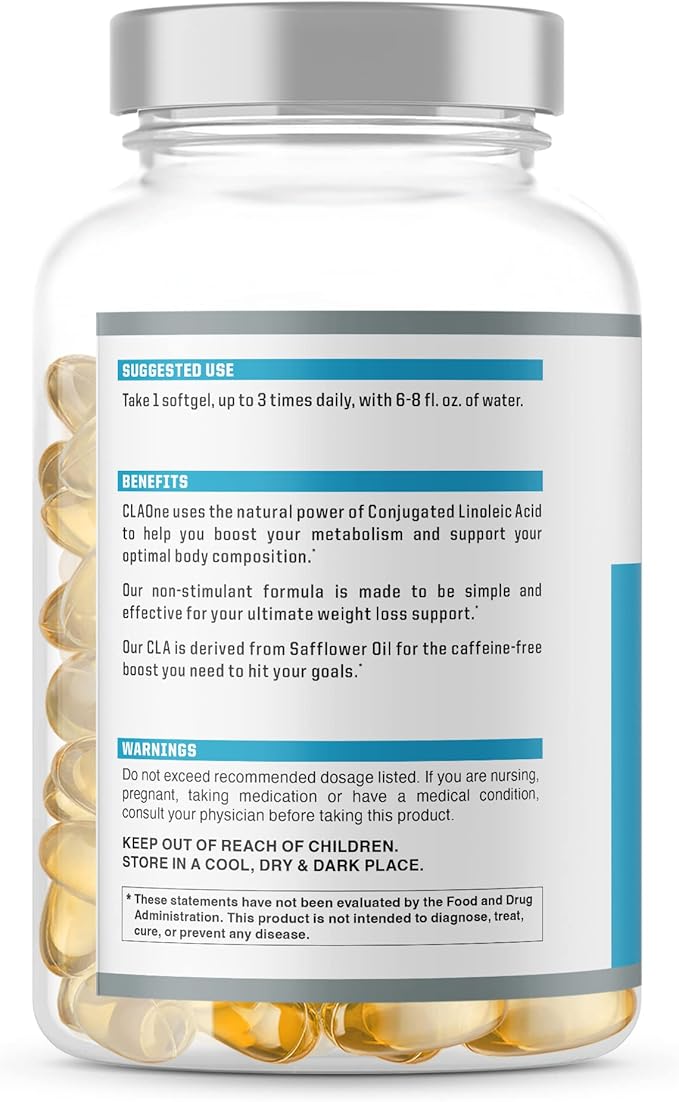 NutraOne CLAOne Supplement from Nutrition — Conjugated Linoleic Acid (CLA) Natural Supplement* (90 Capsules)