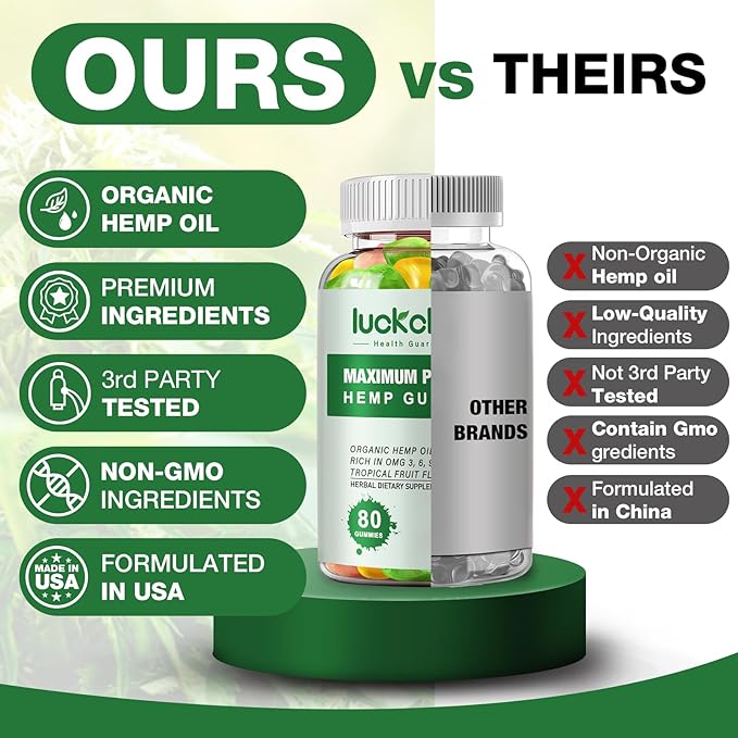 Hemp Gummies - Extra Strength for Sleep Peace & Relaxation - Advanced Hemp Oil Infused Gummy - High Potency Natural Hemp Gummy (3 Packs)