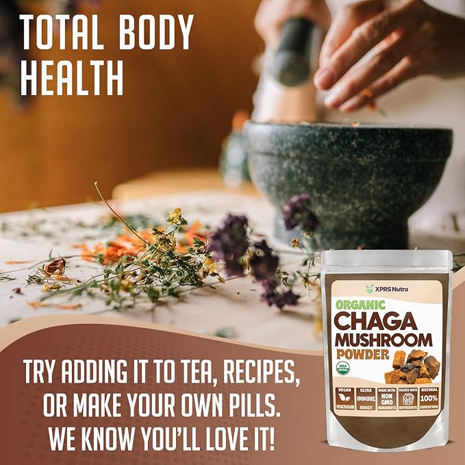 XPRS Nutra Separated Size 000 Capsules (1000 Count) with Chaga Powder (16 Ounce) Bundle