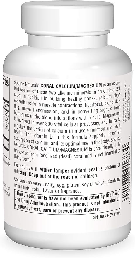 Source Naturals Coral Calcium with Magnesium Capsules, 90 Capsules