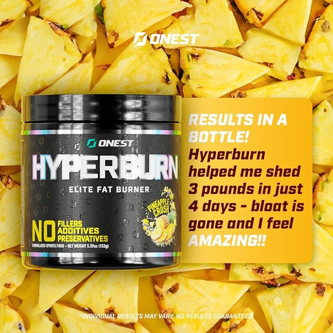 ONEST Hyperburn Fat Burner Powder – 153g (30 Servings) Enhanced Energy Boost & Performance Support Supplement Metabolism Booster & Sports Nutrition Powder for Men and Women