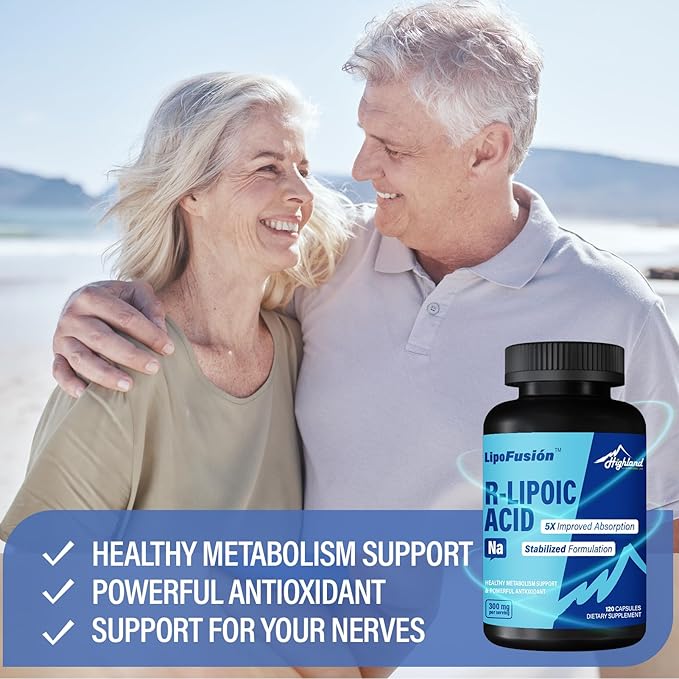 R Lipoic Acid (Na) 300mg per Serving, 120 Capsules, Up to 5X Improved Absorption, Excellent Nutritional Supplement for Healthy Metabolism Support and Antioxidants-1 Bottle