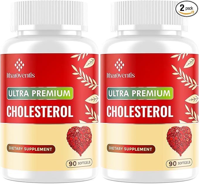 Cholesterol Supplements with Plant Sterols, Niacin, Red Yeast Rice, Bergamot, Omega-3 & Garlic - Max Absorption - 180 Softgels