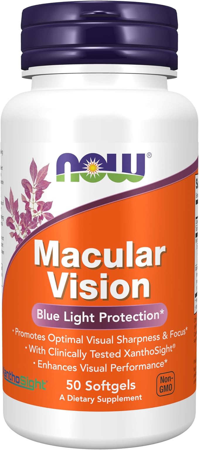 NOW Foods Supplements, Macular Vision Softgel, Eye Health, Eye Support, 50 Softgels