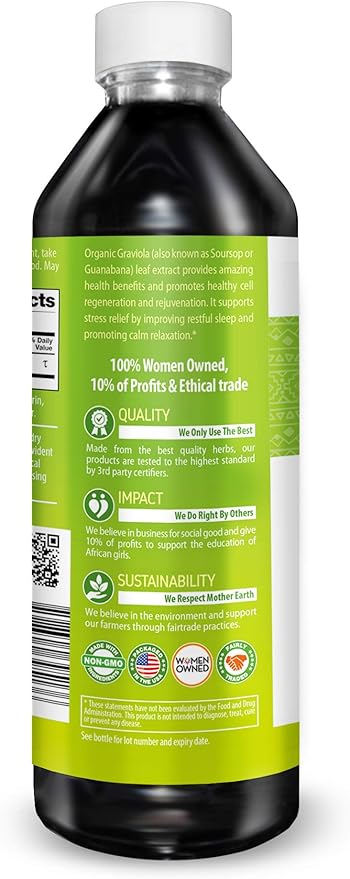Herbal Goodness Graviola Leaf Extract 15X Strength - Soursop (Guanabana) Leaves Liquid USDA Organic Non-GMO Kosher Cell Support & Regeneration & Stress Relief Immune Boost 12(12oz) btls
