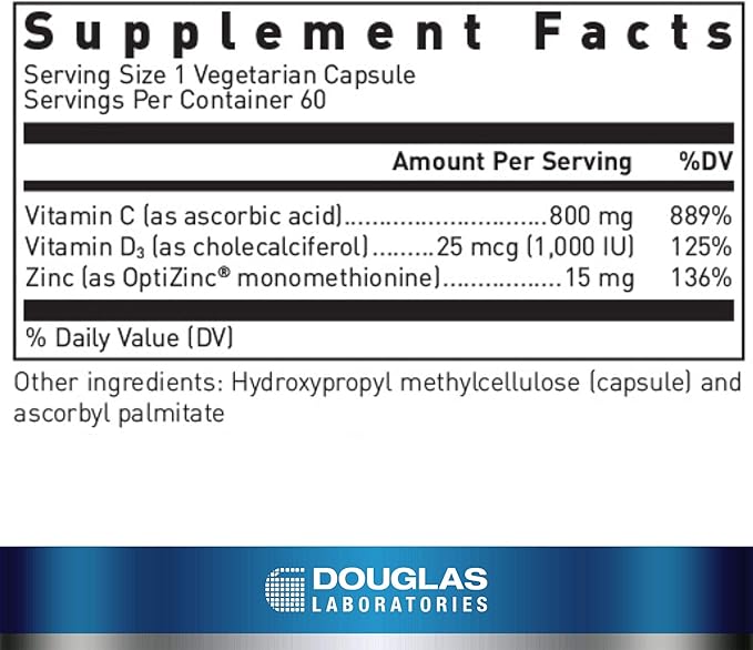 Douglas Laboratories C-D-Zinc | Support for Cellular Health and Immune Function* | 60 Vegetarian Capsules