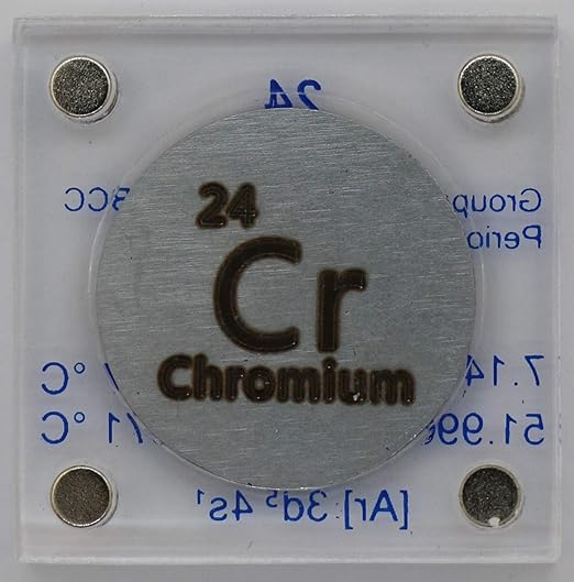 Chromium (Cr) 24.26mm Metal Disc with Acrylic Case for Collection or Experiments
