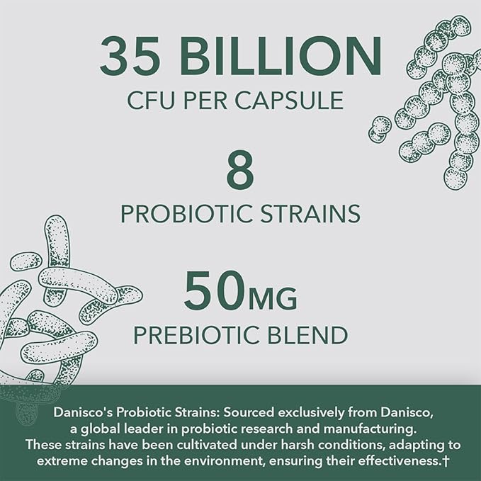 PlantFusion Vegan Probiotics for Women & Men with Prebiotics - 35 Billion CFU, 8 Strains for Immune & Digestive Health Support - Shelf Stable, Non-GMO, Gluten Free - 30 Capsules (1 Month Supply)