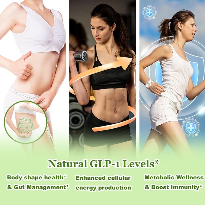 GLP-1 Supplement Liquid Drops, GLP1 Activate Fiber w. Berberine 800mg Cyelon Cinnamon Green Tea Bromelain, Naturally GLP-1 Support for Metabolic, Gut & Digestive Health* Immune & Energy Support